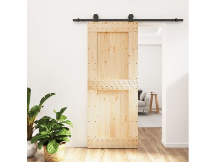 Multidom Posuvné dvere so sadou kovania 85x210 cm borovicový masív
