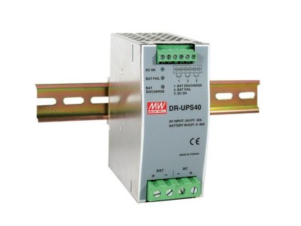 MEANWELL - DR-UPS40 - Priemyselný napájací zdroj 24V 2A na DIN lištu so zálohovacou funkciou
