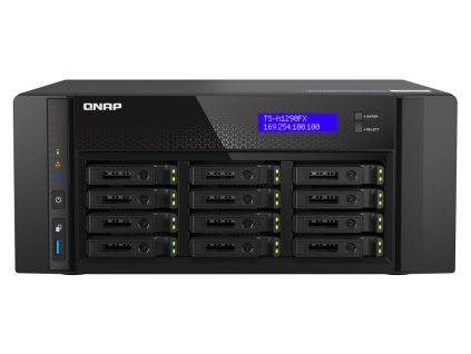 QNAP TS-h1290FX-7302P-256G (AMD EPYC, 256GB ECC RAM, 12x 2,5'' U.2, 2x M.2 NVMe, 2x 2,5GbE, 2x 25GbE)