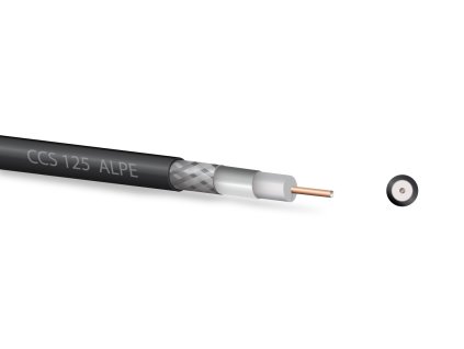 Zircon koaxiální kabel 125 CCS ALPE černý 100 m