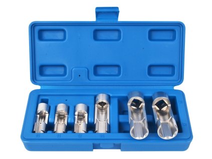 Otevřené hlavice na snímače, převlečné matice, 3/8", 1/2", 10-19 mm, 6ks QUATROS