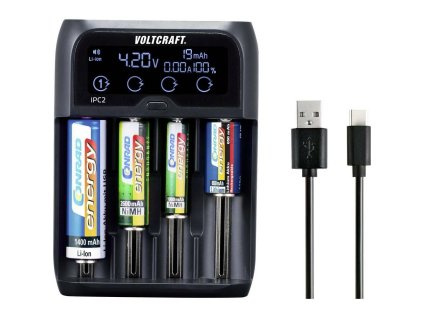Nabíječka akumulátorů IPC-2, NiMH, NiCd, Li-Ion, LiFePO Mini (AAAA) , AAA, AA VOLTCRAFT