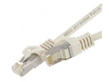 SFTP Patch Kábel Neku 2x RJ45 CAT7 PiMF, PE, PoE, 15m, sivý