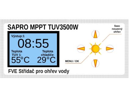 SAPRO FVE MPPT regulátor TÚV 3500W Eco Smart Wi-Fi v2