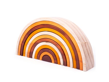 Bigjigs Baby Drevené skladacie Rainbow Natural Large