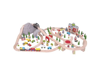 Bigjigs Rail Drevená železničná trať horská cesta 112 kusov