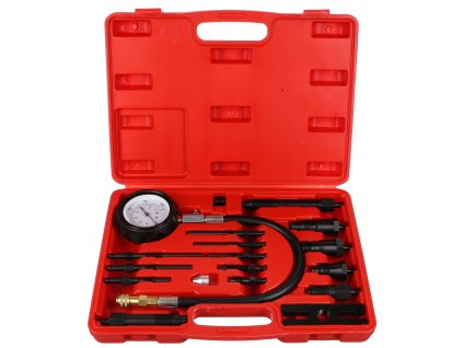 Sada pro testování komprese naftových motorů MECHANIC ENGINE TESTER 19, 0-70bar, 19ks SIXTOL