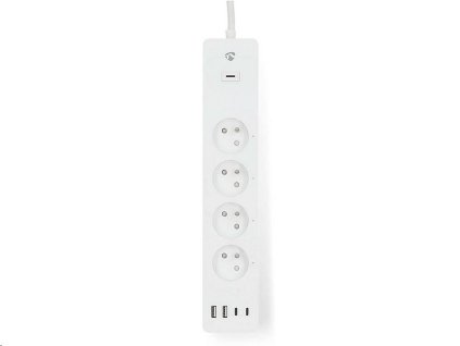 Prodlužovací kabel NEDIS WIFIP313EWT SmartLife /2m/Wi-Fi/16A/3680W/4xzásuvka/