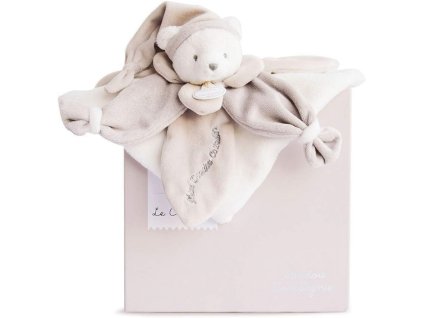 Doudou Dárková sada - plyšový usínáček béžový medvídek 24 cm