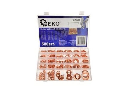 Sada měděných podložek 580 ks GEKO G02916