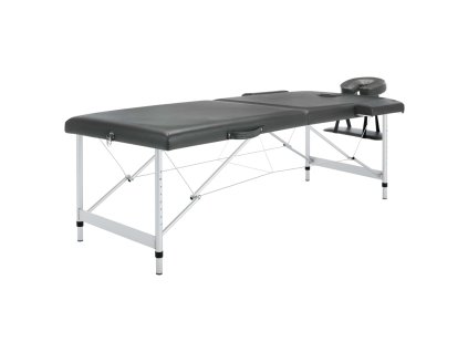 Multidom Masážny stôl, 2 zóny, hliníkový rám, antracitový 186x68 cm