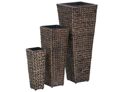 Multidom Vyvýšené záhony 3 ks, vodný hyacint, tmavohnedé