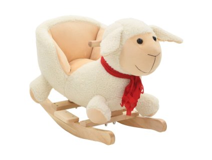 Multidom Hojdacie zvieratko, ovca s operadlom plyšové 60x32x50 cm biele