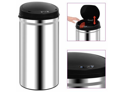 Multidom Automatický odpadkový kôš so senzorom 50 l, nehrdzavejúca oceľ