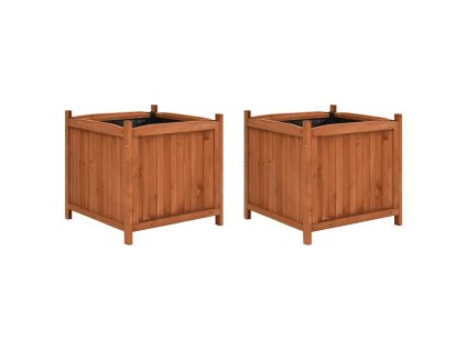 Multidom Vyvýšené záhony 2 ks 50x50x50 cm jedľový masív