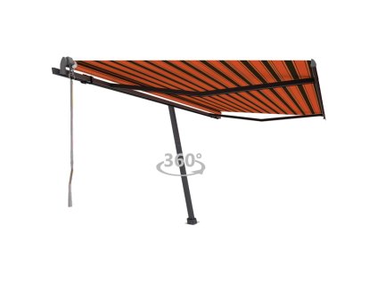 Multidom Stojaca automatická markíza 400x300 cm oranžovo-hnedá
