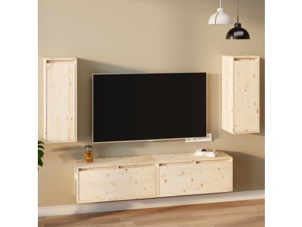 Multidom Nástenné skrinky 2 ks 30x30x80 cm masívna borovica