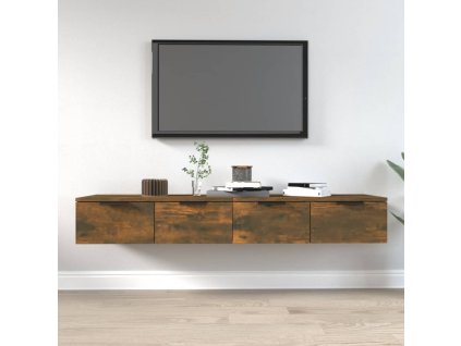 Multidom Nástenné skrinky 2 ks dymový dub 68x30x20 cm spracované drevo