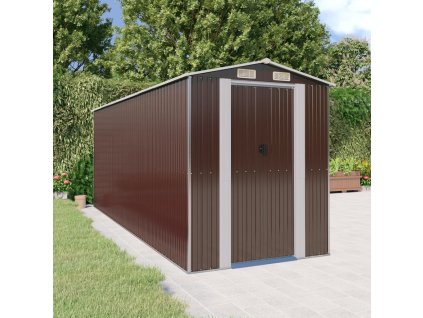 Multidom Záhradná kôlňa tmavohnedá 192x523x223 cm pozinkovaná oceľ