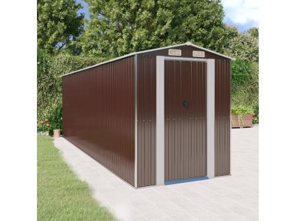 Multidom Záhradná kôlňa tmavohnedá 192x606x223 cm pozinkovaná oceľ