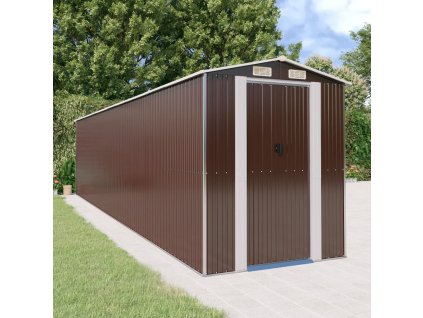 Multidom Záhradná kôlňa tmavohnedá 192x855x223 cm pozinkovaná oceľ