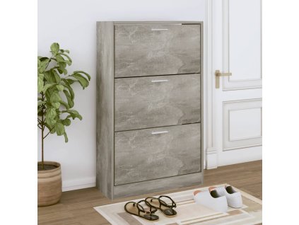 Multidom Botník betónovo sivý 63x24x103 cm spracované drevo