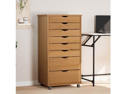 Multidom Skrinka so zásuvkami na kolieskach MOSS medovobiela borovica