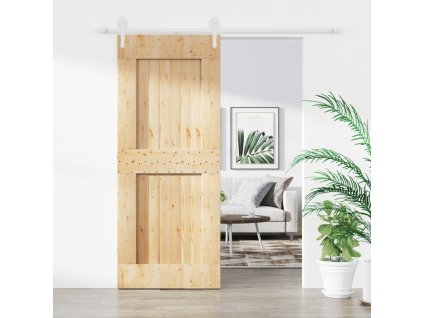 Multidom Posuvné dvere so sadou kovania 85x210 cm borovicový masív