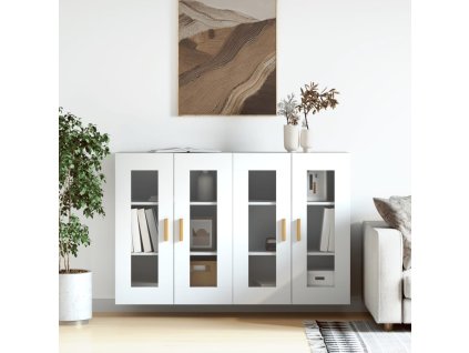 Multidom Nástenné skrinky 2 ks biele kompozitné drevo