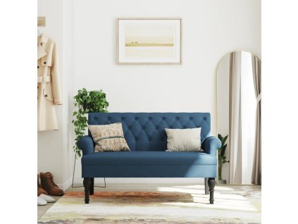 Multidom Lavička s operadlom modrá 120x62x75,5 cm látka