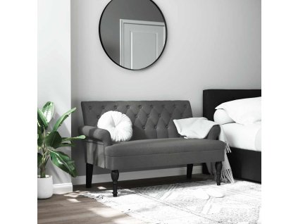 Multidom Lavica s operadlom, tmavosivá, 120x62x75,5 cm, látka