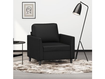 Multidom Kreslo čierne 60 cm umelá koža