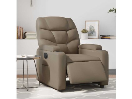Multidom Elektrické sklápacie kreslo kapučínové umelá koža