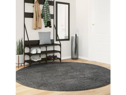 Multidom Koberec OVIEDO, krátky vlas, antracitový Ø 200 cm