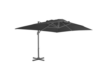 Multidom Konzolový záhradný slnečník s hliníkovou tyčou 4x3 m čierny