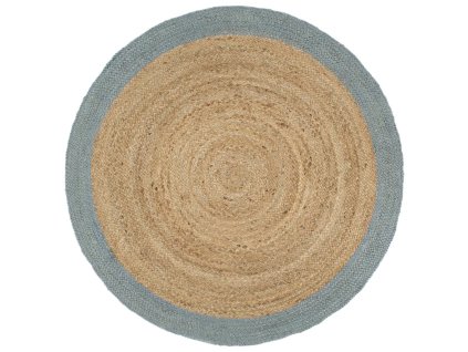 Multidom Ručne vyrobený jutový koberec s olivovo-zelenými okrajmi 210 cm