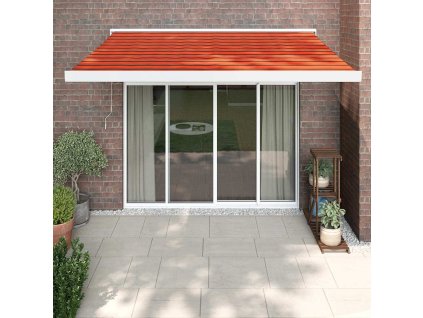 Multidom Zaťahovacia markíza oranžová a hnedá 3x2,5 m látka a hliník