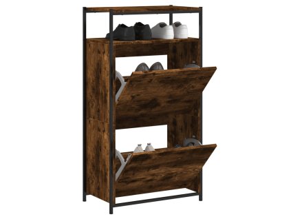 Multidom Botník dymový dub 60x34x112 cm kompozitné drevo