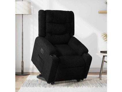 Multidom Elektrické zdvíhacie sklápacie kreslo čierne látka