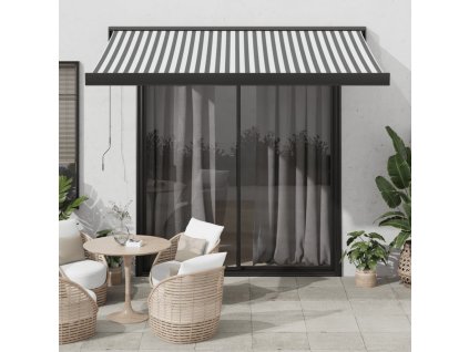 Multidom Zaťahovacia markíza antracit a biela 3,5x2,5 m látka a hliník