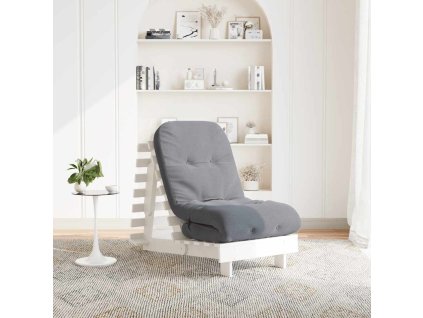 Multidom Rozkl. futonová pohovka s matracom biela 60x206x11 cm borovica