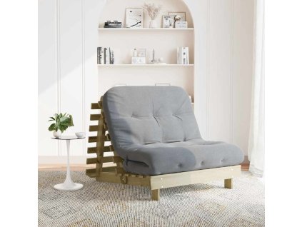 Multidom Rozkl. futonová pohovka s matracom 100x206x11cm impreg.borovica