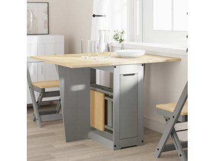 Multidom Jedálenský stôl motýľ skladací Corona šedý masívna borovica