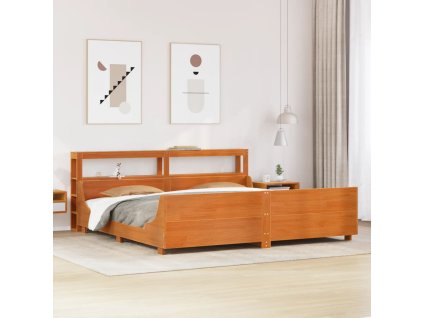 Multidom Posteľ bez matraca voskovo hnedá 200x200 cm masívna borovica