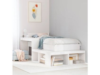 Multidom Nočný stolík s písacím stolom, biely 222x107x75 cm, borovica