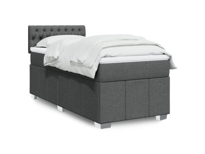 Multidom Posteľný rám boxsping s matracom tmavosivý 80x200 cm látka