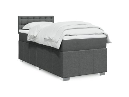 Multidom Posteľný rám boxsping s matracom tmavosivý 80x200 cm látka