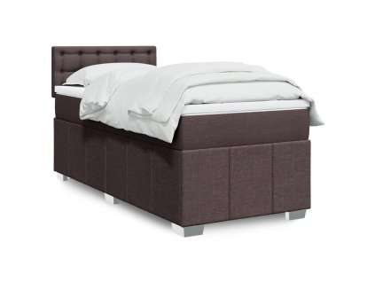 Multidom Posteľný rám boxsping s matracom hnedý 80x200 cm látka