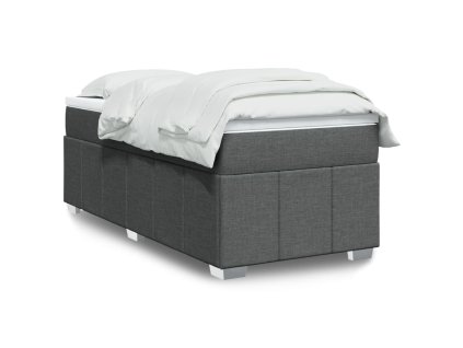 Multidom Posteľný rám boxsping s matracom tmavosivý 80x200 cm látka