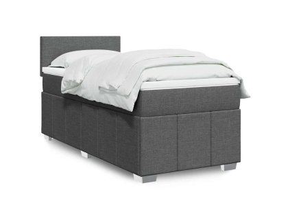 Multidom Posteľný rám boxsping s matracom tmavosivý 80x200 cm látka